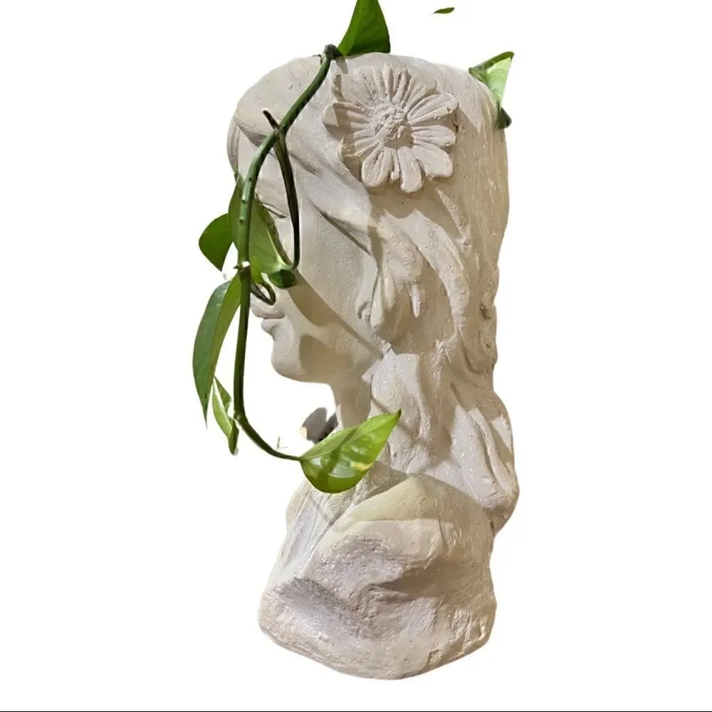Beautiful Lady Planter Resin Plaster Large Size at 13” Perfect for your Monstera